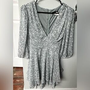 Sage green Floral Print Women's Dress